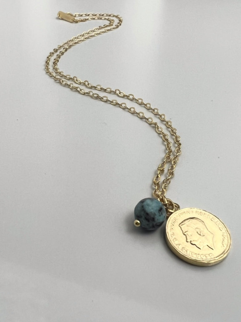 Golden earth necklace